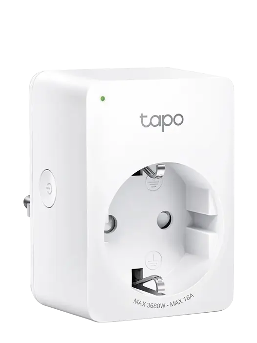 Priza smart TP-Link Mini Tapo P110, Wi-Fi, monitorizare consum energie,  control vocal, 16A, compatibil cu Android / iOS,  Alexa si Google  Assistant, 220-240V, Alb 